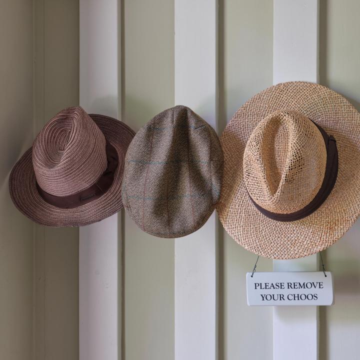 Hat rack at Knapp House Self Catering Lodges in Devon
