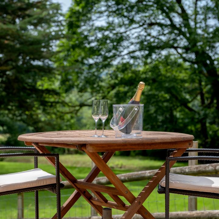 Garden Area Knapp House Self Catering Lodges in Devon